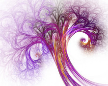 Abstract Fractal Tree On White Background