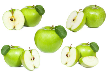 set with green apple