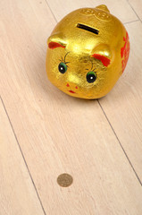 Poster - Piggy bank and coin