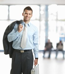 Canvas Print - Businessman leaving office