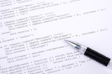 xml code and pen
