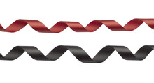 Red And Black Ribbon On White Background