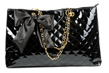 Black Glossy Women's Handbag