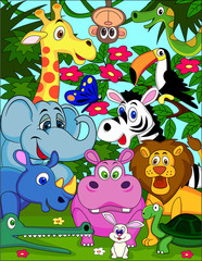 Wall Mural - vector illustration of animal cartoon