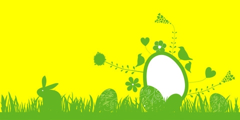 Wall Mural - Yellow and Green Easter Background