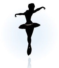 Wall Mural - Vector Illustration of  Cute dancing  Ballerina