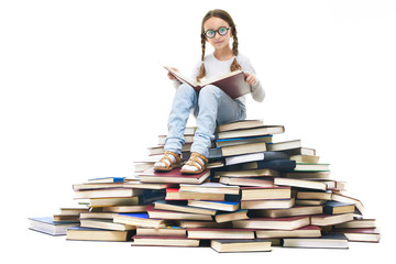 Wall Mural - Pupil on books