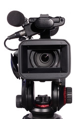 professional camcorder (isolated)