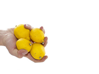 Hand with lemons