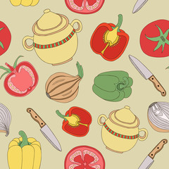 Wall Mural - Kitchen seamless pattern