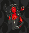 Vector Illustration of a beautiful Devil Woman