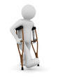 © Sergey Ilin - man on crutches on white background. Isolated 3D image