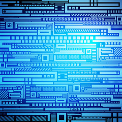 Aufkleber - Abstract geometric pattern on a blue background.