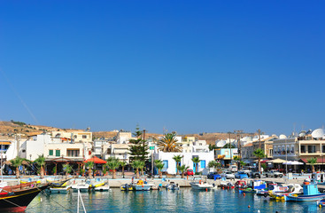 Wall Mural - Harbor in a Greek town