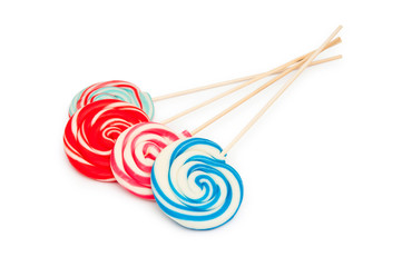 Colorful lollipop isolated on the white