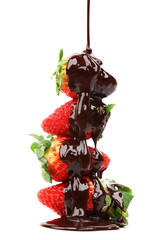 Poster - strawberry stack in chocolate