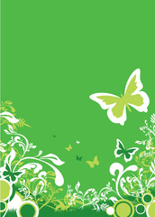 green abstract floral background