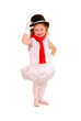 Adorable Child in Winter Ballet Costume