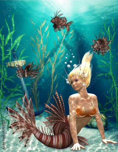 Nowoczesny obraz na płótnie mermaid 3