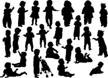 Large Set Of Baby Silhouettes