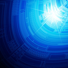 Aufkleber - Abstract geometric pattern on a blue background.