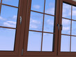 Sky seen through an wooden window