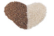 © Виталий Бурлаков - heart shape dry buckwheet and rice isolated over white