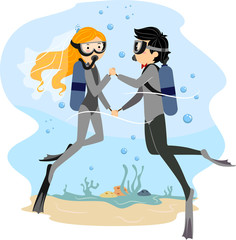 Wall Mural - Underwater Wedding