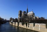 Fototapeta Panele - Notre-Dame de Paris Cathedral, side view