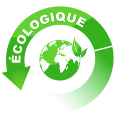 Wall Mural - écologique sur vignette fléchée verte