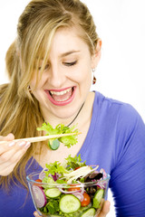 Woman with salad, healthy eating