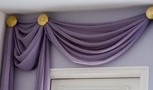Valance Drapery Treatment With High Ceiling Above Doorway