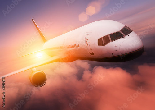 Fototapeta dla dzieci Sunset Airplane Travel