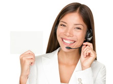 Call Center Headset Woman Sign