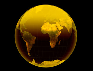 Yellow Glossy Earth Concept