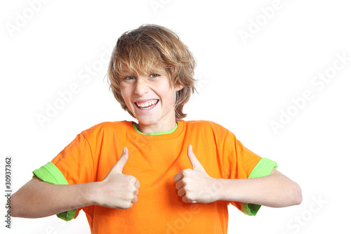 Happy Kid With Thumbs Up Buy This Stock Photo And Explore