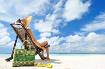 Wall Mural - Girl on a beach