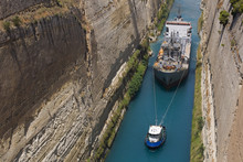 Ship In Corinth Canal