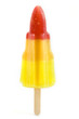 Rocket shaped ice lolly over white