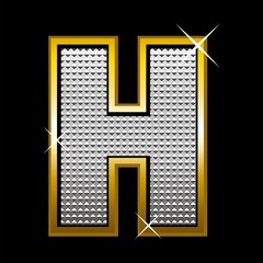 Wall Mural - Bling bling font type_letter H