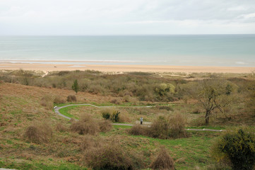 Canvas Print - Omaha Beach vue du cimetière Américain de colleville