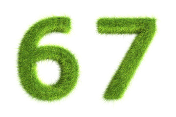 Wall Mural - Grass numbers