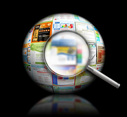 Wall Mural - internet website search black 3d ball