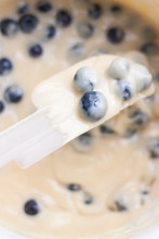 Blueberry Muffin Batter With Spatula