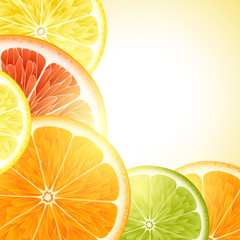 Background for design with citron fruits