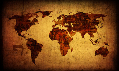  world map vintage artwork