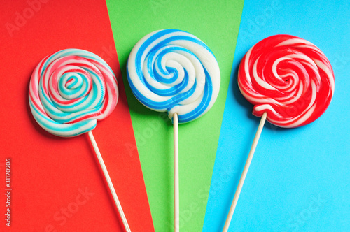 Colorful lollipop against the background Tableau sur Toile
