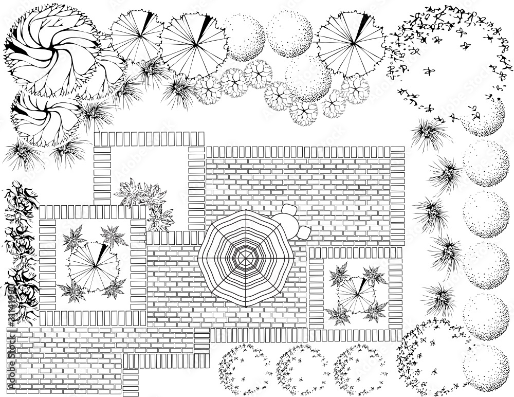 Plan of garden Stock Vector | Adobe Stock