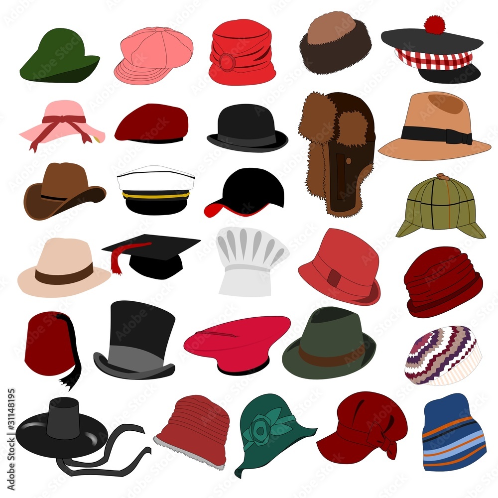 Lots of Hats Set 04 - obrazy, fototapety, plakaty 