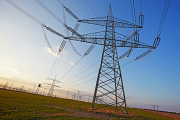 electric power poles and wind engines